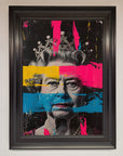 Luxury Queen Elizabeth paint splatter framed wall art, premium vibrant royal decor, stylish modern masterpiece, best-selling regal home accent by Zestio at brixbailey.com