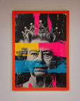 Luxury Queen Elizabeth paint splatter framed wall art, stylish modern royal decor, premium vibrant home artwork by Zestio at brixbailey.com