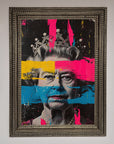 Luxury Queen Elizabeth paint splatter framed wall art, stylish modern royal decor, vibrant elegant masterpiece for home by Zestio at brixbailey.com
