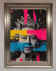 Luxury Queen Elizabeth paint splatter framed wall art, vibrant regal modern decor, premium stylish home masterpiece by Zestio at brixbailey.com