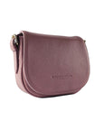 Renato Borzatta Italian Leather Crossbody Bag for Women - Vintage Pink & Gold Accents by Kailimood.store at brixbailey.com