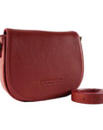 Italian Leather Crossbody Bag for Women - Made in Italy | Red Elegant Shoulder Bag with Adjustable Strap & Gold Hardware by Kailimood.store at brixbailey.com