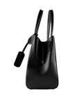 Italian Leather Handbag for Women - Made in Italy - Genuine Leather, Black, Gunmetal Zipper & Accessories - 33x25x15 cm by Kailimood.store at brixbailey.com