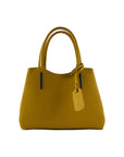 Renato Borzatta Italy Since 1978 - Mustard Yellow Genuine Leather Handbag for Women - Made in Italy with Adjustable Strap & Gunmetal Zipper by Kailimood.store at brixbailey.com
