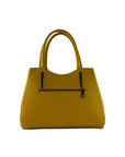 Renato Borzatta Italy Since 1978 - Mustard Yellow Genuine Leather Handbag for Women | Made in Italy with Adjustable Strap & Gunmetal Zipper by Kailimood.store at brixbailey.com