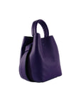 Italian Leather Bucket Bag for Women with Pouch & Adjustable Strap - Made in Italy - Elegant Violet Suede Inserts by Kailimood.store at brixbailey.com