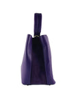 Italian Leather Bucket Bag for Women with Pouch & Adjustable Strap - Made in Italy - Elegant Violet & Suede Inserts by Kailimood.store at brixbailey.com
