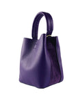 Italian Leather Bucket Bag for Women with Pouch & Adjustable Strap - Made in Italy - Elegant Violet Suede Accents by Kailimood.store at brixbailey.com