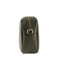 RB1007AQ | Tracollina Donna in Vera Pelle Made in Italy.Tracolla removibile. Attacchi con moschettoni in metallo Oro Lucido - Colore Taupe - Dimensioni: cm 20 x 15 x 7