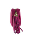 Italian Leather Crossbody Bag for Women - Made in Italy - Adjustable Strap - Fuchsia & Gold Hardware by Kailimood.store at brixbailey.com
