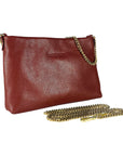 Bordeaux Leather Crossbody Bag for Women - Made in Italy - Gold Hardware & Zip Pocket - Elegant & Functional by Kailimood.store at brixbailey.com