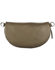 Italian Leather Crossbody Bag - Made in Italy - Taupe Grana Dollaro Pouch with Adjustable Strap by Kailimood.store at brixbailey.com