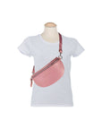 Vintage Pink Italian Leather Crossbody Bag - Adjustable Strap & Nickel Hardware by Kailimood.store at brixbailey.com
