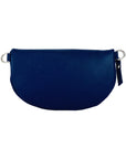 Italian Leather Crossbody Bag - Blue Dollar Grain - Made in Italy - Adjustable Strap - Nickel Hardware by Kailimood.store at brixbailey.com