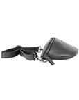 Italian Leather Crossbody Bag - Made in Italy - Adjustable Strap - Gray Dollar Grain Leather by Kailimood.store at brixbailey.com