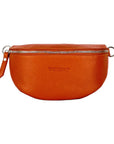 Italian Leather Crossbody Bag - Orange Made in Italy - Adjustable Strap & Nickel Hardware by Kailimood.store at brixbailey.com