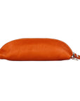 Italian Leather Crossbody Bag - Orange Made in Italy - Adjustable Strap & Nickel Hardware by Kailimood.store at brixbailey.com