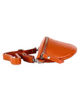 Italian Leather Crossbody Bag - Orange Made in Italy - Adjustable Strap & Nickel Hardware by Kailimood.store at brixbailey.com