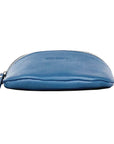 Made in Italy Crossbody Pouch - Genuine Dollar Grain Leather in Avio - Adjustable Strap & Nickel Hardware by Kailimood.store at brixbailey.com