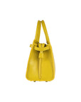 Italian Leather Handbag for Women - Mustard Yellow with Gold Accents & Removable Strap by Kailimood.store at brixbailey.com