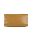 RB1016S | Borsa Donna a Mano in Vera Pelle Made in Italy con tracolla removibile. Attacchi con moschettoni in metallo Oro Lucido - Colore Cognac - Dimensioni: cm 28 x 20 x 14 + 12,5