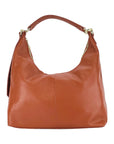 Renato Borzatta Italy Since 1978 - Soft Shoulder Handbag for Women in Genuine Dollar Grain Leather - Paprika Color - Adjustable Strap & Gold Hardware by Kailimood.store at brixbailey.com