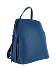 RENATO BORZATTA Italian Leather Backpack for Women - Double Compartment Blue Genuine Leather Made in Italy with Adjustable Straps by Kailimood.store at brixbailey.com