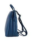 Renato Borzatta Italy Since 1978 - Genuine Italian Leather Backpack for Women - Blue Double Compartment with Adjustable Straps & Rifle Barrel Zippers by Kailimood.store at brixbailey.com