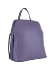 Renato Borzatta Italy Since 1978 - Made in Italy Women's Double Compartment Backpack in Genuine Leather - Elegant Violet with Adjustable Straps & Gunmetal Zippers by Kailimood.store at brixbailey.com