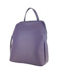 Renato Borzatta Italy Since 1978 - Double Compartment Women's Backpack in Genuine Italian Leather - Elegant Violet with Adjustable Straps & Gunmetal Zippers by Kailimood.store at brixbailey.com