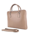 Italian Leather Unisex Business Briefcase - Made in Italy - Taupe Grana Dollaro by Kailimood.store at brixbailey.com