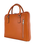 Italian Orange Genuine Dollar Grain Leather Unisex Business Bag - Made in Italy by Kailimood.store at brixbailey.com