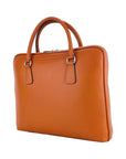 Italian Orange Genuine Dollar Grain Leather Unisex Business Bag - Made in Italy by Kailimood.store at brixbailey.com