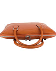 Italian Orange Genuine Dollar Grain Leather Unisex Business Bag - Made in Italy by Kailimood.store at brixbailey.com