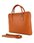 Italian Orange Genuine Dollar Grain Leather Unisex Business Bag - Made in Italy by Kailimood.store at brixbailey.com