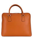 Unisex Orange Genuine Dollar Grain Leather Business Briefcase - Made in Italy by Kailimood.store at brixbailey.com