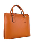 Italian Genuine Leather Unisex Business Briefcase - Orange & Stylish Made in Italy by Kailimood.store at brixbailey.com