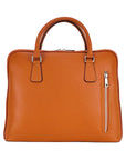 Italian Leather Unisex Business Briefcase - Orange Made in Italy - Stylish & Functional by Kailimood.store at brixbailey.com