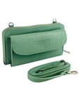 Renato Borzatta Italy Crossbody Wallet for Women with Phone Pocket - Genuine Leather Mint by Kailimood.store at brixbailey.com