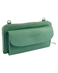 Renato Borzatta Italy Crossbody Wallet for Women with Phone Pocket - Genuine Leather Mint by Kailimood.store at brixbailey.com