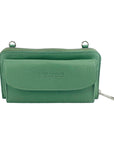 RENATO BORZATTA Italy Since 1978 - Women's Crossbody Wallet with Phone Pocket in Genuine Mint Leather by Kailimood.store at brixbailey.com
