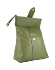 Italian Soft Leather Women's Backpack - Made in Italy - Premium Green Vegan Leather, Adjustable Straps & Gold Zipper by Kailimood.store at brixbailey.com
