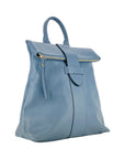 Soft Leather Women's Backpack Made in Italy - Elegant & Functional Avio Color by Kailimood.store at brixbailey.com