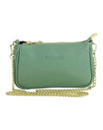 Mini Bag with Gold Chain Strap - Genuine Italian Leather in Mint - Made in Italy by Kailimood.store at brixbailey.com