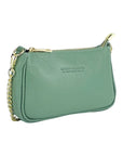 Mini Bag with Gold Chain Strap - Genuine Italian Leather Mint Green - Made in Italy by Kailimood.store at brixbailey.com