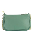 Mini Bag with Gold Metal Chain Strap - Genuine Leather Mint Green - Made in Italy by Kailimood.store at brixbailey.com