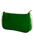 RENATO BORZATTA Italy Mini Bag with Gold Chain Strap - Green Leather Crossbody - Made in Italy - 20x12x6 cm by Kailimood.store at brixbailey.com