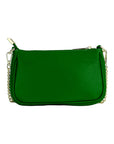 RENATO BORZATTA Mini Bag with Gold Metal Chain Strap - Italian Leather Green Shoulder Bag - Made in Italy by Kailimood.store at brixbailey.com