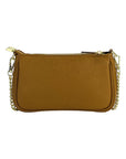 Italian Mini Bag with Gold Chain Strap - Genuine Leather Cognac - Made in Italy - 20x12x6 cm by Kailimood.store at brixbailey.com