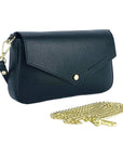 Renato Borzatta Small Shoulder Bag with Detachable Gold Chain Strap - Genuine Leather Made in Italy by Kailimood.store at brixbailey.com